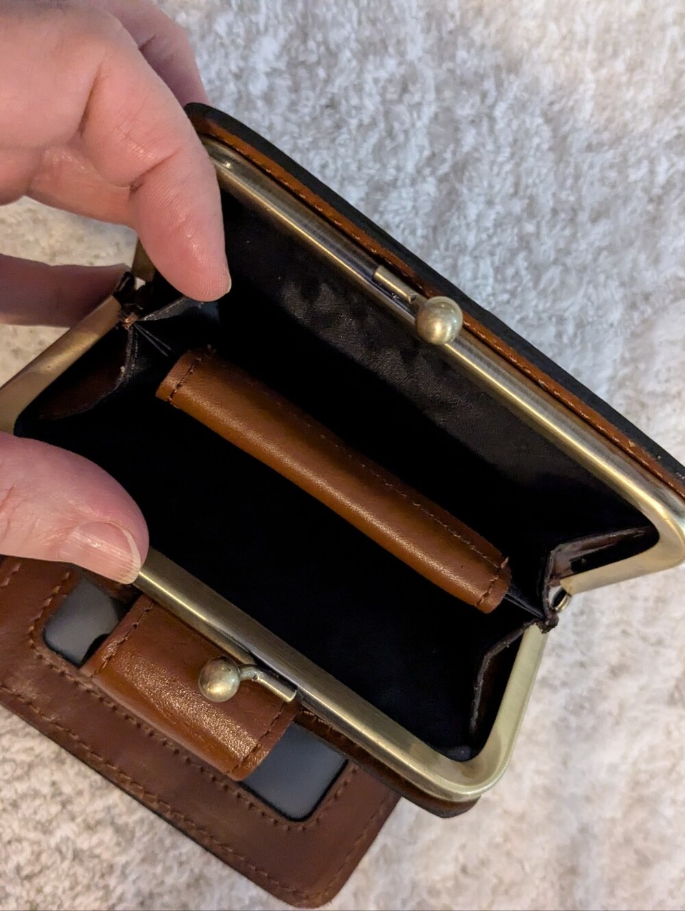 Patricia Nash Brown Leather Snap Wallet with Embossed Floral Accent - Picture 5 of 6